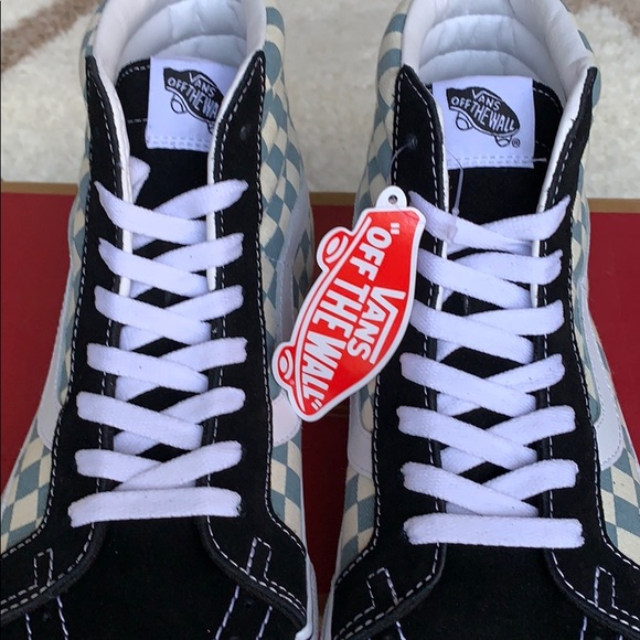 VANS Sk8-Hi REISSUE CHECKERBOARD BLK/Citadel Men’s - Picture 9 of 16